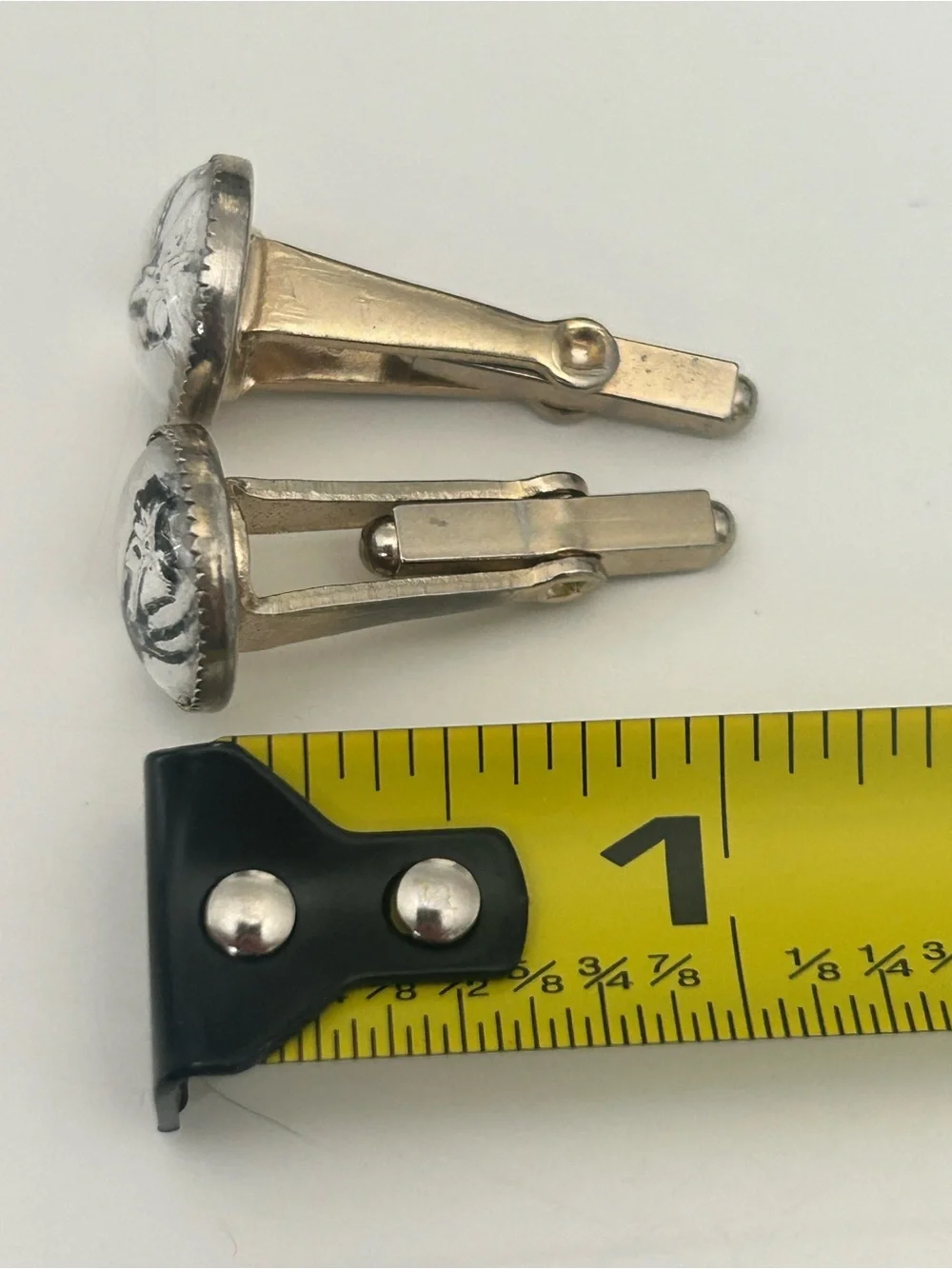 Reverse painted glass Horse head cuff links